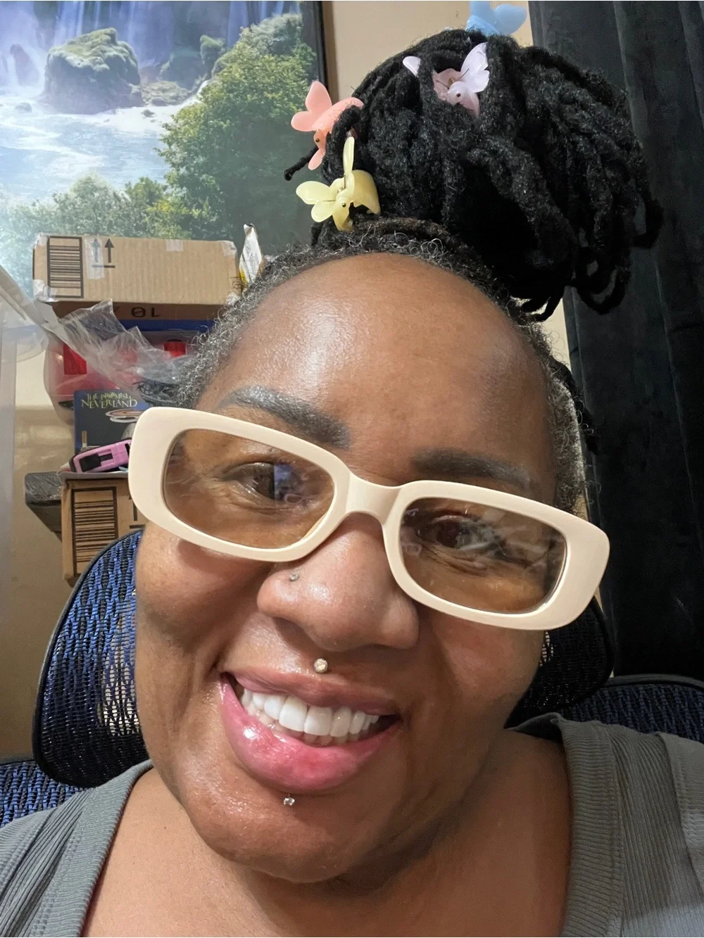 Chunky Ivory Cream Rectangle Eyeglasses Clear Lens Retro Fashion Glasses-Unisex